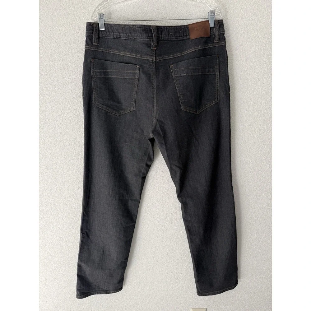 Prana Mens Bridger Jeans 36x32 Black Dark Wash Straight Leg Slim Fit